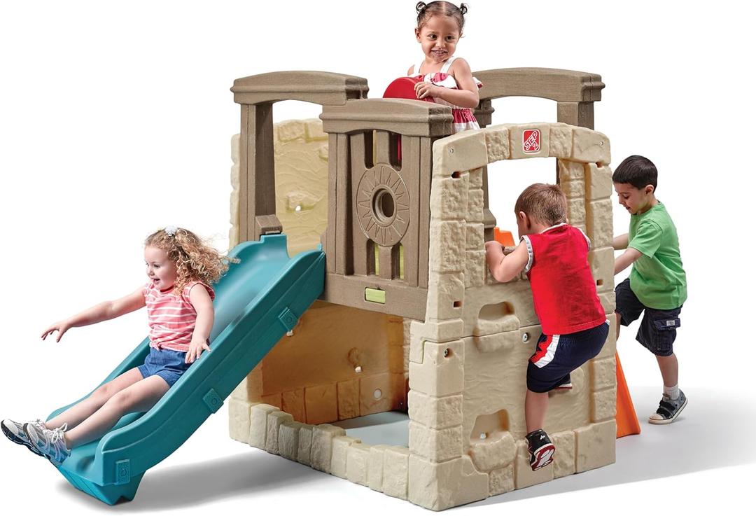 Step2 Woodland Climber II Kids Playset, Ages 2 6 Years Old, Toddler Slide and Climbing Wall, Outdoor Playground for Backyard, Sturdy Plastic Frame, Easy Set Up