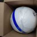 Boat Mooring Buoy Ball Mooring Buoy Float with Reflective Blue Stripe for Protection,Illuminated Buoy to Moor Boat Secure&Enhance Visibility 18 White