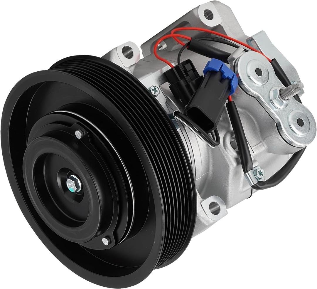 AC Compressor with Clutch Fit for 2011-2019 Freightliner Cascadia 12.8L 14.8L 15.6L, 2012 2013 2014 2015 2016 2017 2018, Replace CO 29043C, Air Condition automotive replacement