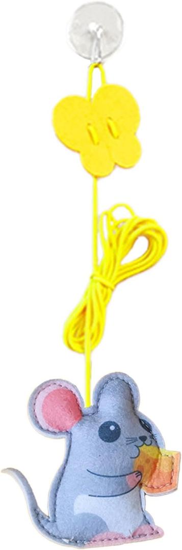 Door Cat Teaser Toy Retractable Adjustable Elastic Rope Interactive Doorway Kitten Teaser Toy 6.6ft (Felt Mouse, Chicken, Inchworm )  Door Cat Teaser Toy Retractable Adjustable Elastic Rope Interactive Doorway Kitten Teaser Toy 6.6ft (Felt Mouse, Chicken, Inchworm )
