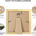 Hongkee 8x8 Picture Frame Set of 2, Made of Real Glass and Gold Wooden Frame - Display Square 6x6 with Mat or 8x8 Without Mat, 8 by 8 Photo for Wall or Tabletop
