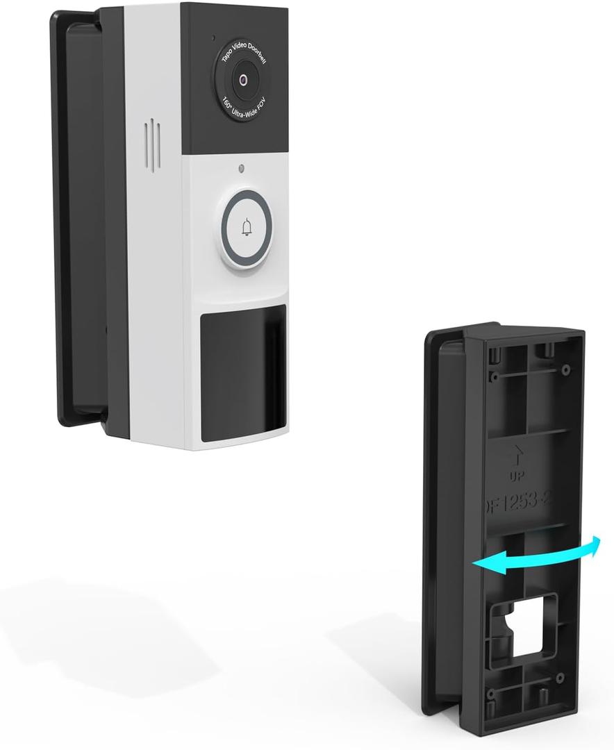 OkeMeeo Adjustable Doorbell Mount for Tapo Doorbell Camera, 0-45 Degree R/L Angle Mount Compatible with Tapo D210/D225/D235/TD21 Model, Black