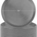 Eccliy 12 Pcs Plastic Plant Saucers Round Plant Tray Large Flower Pot Heavy Duty Planter Water Trays Thick Planter Drip Saucers for Indoors and Outdoors(16 Inch,Gray)
