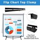 Falling in Art Aluminum Flip Chart Display Easel Stand with Adjustable Floor for Boardroom, Whiteboard, Paper Pads, Signage, 63 1/2'' High, Black 4 PACK