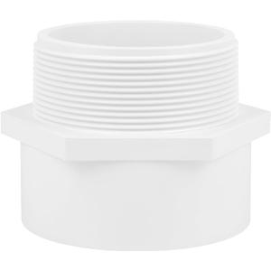 4" PVC Male Adapter Pipe Fittings, 2-Way PVC Slip Hose Adapter Coupling with 4-Inch Male Hose Thread, Schedule 40, White
