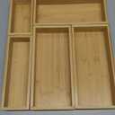 bamboo drawer organizer Set,expandable drawer dividers,wooden storage organizers,drawer organizers for kitchen, bathroom,flatware,Tea Bag Organizer (1 X 5PCS Natural)