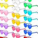 Colzzy 30 Pairs Sunglasses Heart Shaped Glasses Bulk for Women Colorful Bachelorette Party(Multicolor)