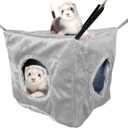 Vedem Small Animals Cube Hammock for Ferret, Rat, Chinchilla, Squirrel, Guinea Pig Cage Hanging Warm Hideout Bed (Grey)