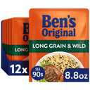 BEN'S ORIGINAL Ready Rice Long Grain and Wild Flavored Rice, Easy Dinner Side, 8.8 oz Pouch (Pack of 12) (EXP 07/14/26)