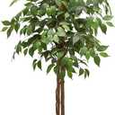 5FT Artificial Ficus Tree with White Plante UV Resistant