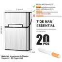 3 x Cigarette Case, Brushed Aluminium with Magnetic, Up to 20 Cigarettes for 85mm King Size (Silver)