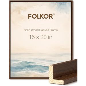 DIY Solid Wood Floating Canvas Frames for 16x20 Oil Paintings,Walnut