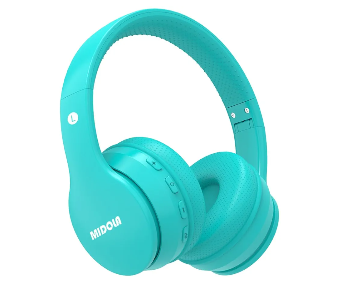 MIDOLA Kids Headphones Bluetooth 5.4 Wireless 68H Play Time Volume Limit 85/94dB Over-Ear Foldable Headset,Type-C Fast Charging,Wired Aux Mic for Toddler Child Pad Tablet CyanAmazon's Choice