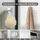 2 x Suction Cup Hooks for Shower, Towel Hook for Bathroom Wall, 2 Pack No-Drill Wall Hanger for Kitchen, Glass, Mirror, Tile to Hang Robes, Loofah(Silver)