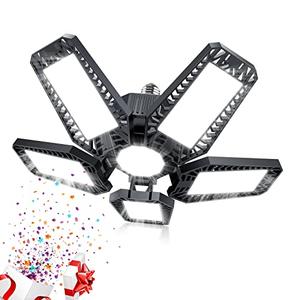 YIBEYYDS LED Garage Light - 160W 16000LM 6500K LED Garage Ceiling Lights, Screw in Shop Lighting 5+1 Deformable Panels for Attic, Basement, Workshop, E26/E27 (1)