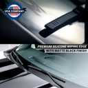 Premium Silicone Carbon Fiber Windshield Wiper Blades 26" & 17" - Patented All-Season, Quiet & Smooth Streak-Free Clean Wipe, OEM Quality, Front Automotive Replacement Wipers for Car & Truck (2 Pack)