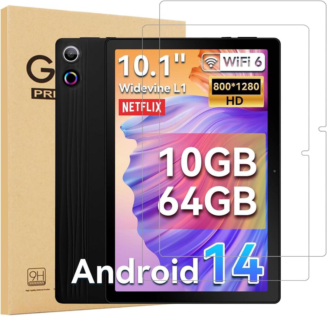 2 Pack Glass Screen Protector for Headwolf WPad5 10 inch Tablet, Android 14 Tablet - Tempered Glass Film/High Definition/9H Hardness/Scratch Resistant