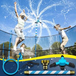 Universal Trampoline Sprinkler, Net Friendly Trampoline Accessories, 360 Rotating Water Sprinkler of Trampolines, Outdoor Backyard Water Park Fun Summer Toys for Kids, 2.7 inches x 7.7 inches x 6.5 inches