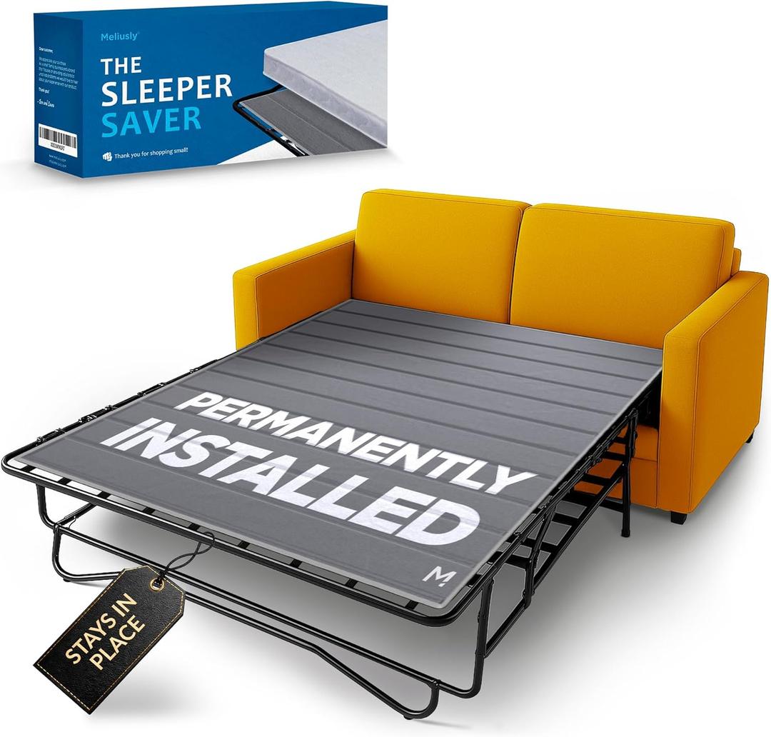 Meliusly Sleeper Sofa Support Board Queen Size (54x64) Permanently Installed Wood Sofa Bed Board for Pull Out Couch, Folds with Frame, Under Mattress Bar Shield, Sofa Bed Support, Folding Bed Board