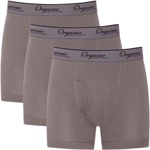 Organic Signatures 3-pack Soft Comfortable Mens 100% Organic Cotton Boxer Briefs (Large, Grey)