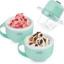 Dash My Mug Ice Cream Maker - Makes Single Serving of Gelato, Frozen Yogurt, Sorbet & More - Easy to Clean & Use - Aqua, 2 Bowls