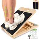 Slant Board for Calf Stretching, Adjustable Portable Wooden Incline Board for Calf Stretcher with Training Poster, 300 Lbs Weight Capacity Calf Stretch Wedge for Leg, Knees, Heel, Ankle & Stretching