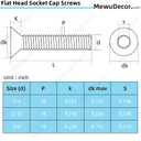 MewuDecor 5/16-18 x 1" Flat Head Socket Cap Screws Countersunk Bolts Countersunk Bolts, Alloy Steel Grade 10.9, Fully Threaded, Black Oxide, 15 PCS