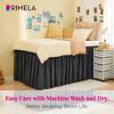 RIMELA Dorm Bed Skirt Twin XL 32 Inch Drop, Easy to Install Extra Long Wrap Around Elastic Dust Ruffle, Dark Grey Bed skirt Solid Silky Fabric Machine Washable (Twin XL 80L x 39W & Twin 75L x 39W)