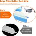 T-Shaped Rubber Weather Stripping Door Seal Extra Thick 2mm, 1.38 in x 20 Ft Heavy-Duty Alien Draft Seal Insulation Tape for Doors, Windows and Glass Shower Sweep Gaps(Clear)