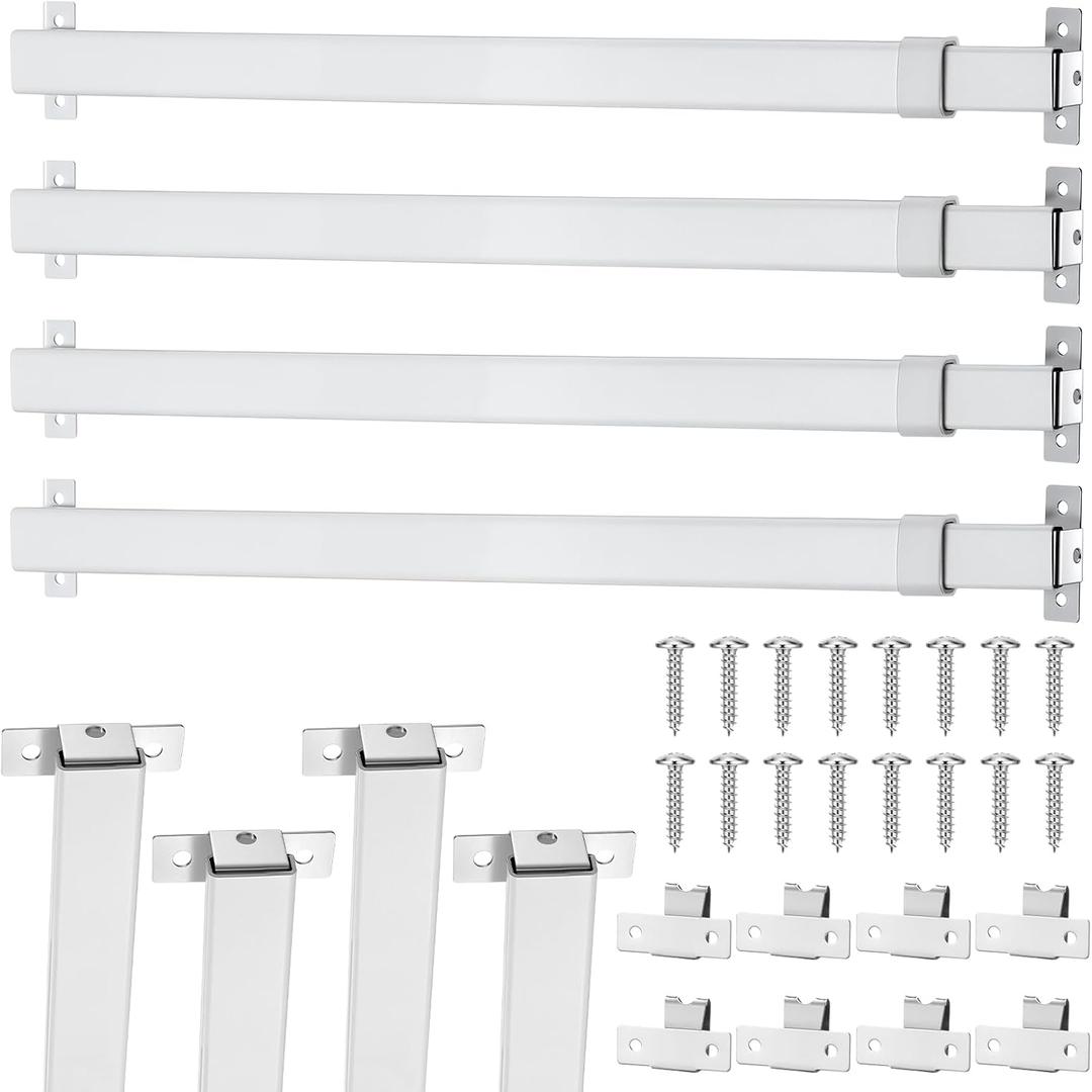 4PCS sidelight curtain rods 8" - 12" flat curtain rod Sash Curtain Rods for Window Cupboard Closet