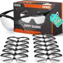 OXG 12 Pack Anti Fog Safety Glasses for Men, ANSI Z87.1 Safety Goggles Impact Scratch Resistant Eye Protection for Work (Clear)