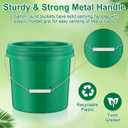 Tioncy 10 Pcs 2 Gallon Plastic Bucket with Lid Heavy Duty 2 Gallon Bucket Pail with Lid Handle for Storage Container Home Household Cleaning (Green)