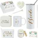 Bridal Shower Gift Box for Bride to Be - Best Wedding Gift Set with 16oz Stainless Steel Tumbler,Soy Candle, Socks & cup - Engagement & Bachelorette Party for bride to be box (xinniang5678)