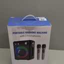 Karaoke Machine, Portable Bluetooth Karaoke Speaker with 2 Wireless Microphones, PA System for Adults Kids with LED Lights & Echo Adjustment, Supports TWS/TF/USB/AUX for Home Party 