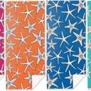 4 Pack Colorful Starfish Beach Towel Microfiber Soft Quick Dry Oversized Swim Towels Beach Accessories Necessities for Pool Camping Travel Girls Trip Weekend Bachelorette Party Favors 32x71 inch