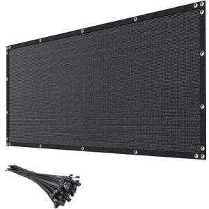 5ft x 100ft Black Privacy Screen Fence 90% Blockage Heavy Duty Fencing Mesh Shade Net Cover for Outdoor Wall Garden Backyard Porch Patio Balcony