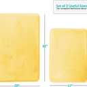 Clara Clark 2 Piece Bathroom Rugs Bath Mat Set, Velvet Memory Foam Bath Mats for Bathroom - Non-Slip, PVC Backing Bath Rugs, Washable - Dries Quickly, Yellow, 17 x 24 + 20 x 32