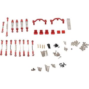 Hapivida RC Car Upgrade Spare Kit, Upgrade Spare Parts Aluminum Alloy Shocks Absorber RC Cars Pull Rod Kit for WPL C24 C14 C14K C24K RC Car (Of)