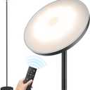 SUNMORY Floor Lamps for Living Room, 32W/3000LM Super Bright LED Floor Lamp with Remote Control, 69" Tall Standing Lamp with Stepless Dimmable, Modern Torchiere Corner Lamp for Bedroom, Office (Black)
