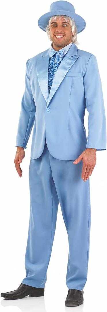 Fun Shack Tuxedo Costume for Men Blue Suit Mens Funny 90s Movie Character, Halloween Costumes for Men (Large)
