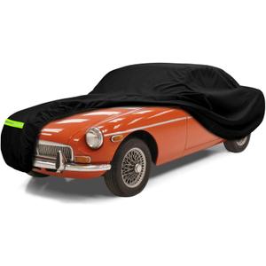 Waterproof Car Cover Compatible with 1962-1980 MG MGB Accessories 210T All Weather Car Covers with Night Reflective Strip&Anti-Theft Lock for Car Dust Snow Rain Hail Protection