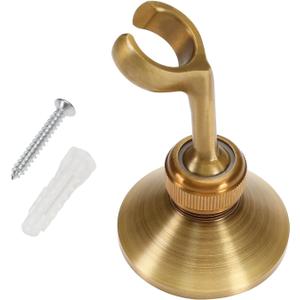 Vintage Brass Shower Head Holder Wall Mount Experience Unique One-Hole Design A Touch of Style for Household Bathroom 9.5x6.5cm, can clip 2cm