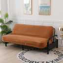 OctoRose Full Size 54x75x8inch 3 Side Zipper Classic Soft Micro Suede Futon Cover/Slipcover/Sofa Day Bed Mattress Cover Couch Protector (Cover ONLY) (Caramel)