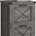VASAGLE File Cabinet, Filing Cabinet with 2 File Drawers, Printer Stand, Fit A4, Letter Size, Hanging File Folders, Modern Farmhouse Style, for Home Office, Misty Gray UOFC048G01