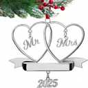 Christmas Ornament 2025 Our First Married Ornaments Mr Mrs Tree Decoration Wedding Gifts Couple Xmas Bridal Shower Newlywed Gift 1st Keepsake Unique Gift (Our First Christmas Mr Mrs)