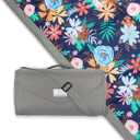 Premium Outdoor Blanket | Picnic Blanket | 100% Polyester | Summer Beach Blanket | Water Resistant | Easy to Fold | Wipeable Material | Babies and Toddlers (Wild Flowers, 5x5)