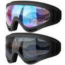 COOLOO Ski Goggles, 2 Pack Snow Goggles Snowboard Goggles for Men Women Kids - UV Protection Foam Anti-Scratch Dustproof