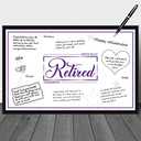 WATINC Retirement Party Decorations Jumbo Guest Book, Purple Congrats Retired Guest Book, Large Message Card Farewell Goodbye Signature Poster Gift for Coworker Office Men Women Pack of 3