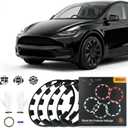 Wheel Rim Protect for Tesla Model Y 20" (2020-2024), Easy-Install Hubcaps Wheel Cover, Scratch-Resistant Car Tire Trim Rings, Stylish Design for Induction Wheels, Matte Black 4Pcs Model Y Accessories