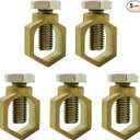 Copper Ground Rod Clamp, Great for 1/2”- 5/8” Grounding Rods (10, Brass Clamp (1/2''-5/8''))